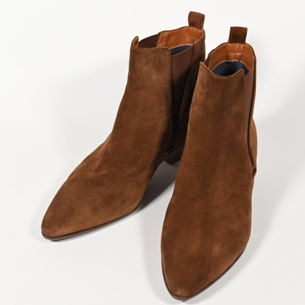 Aquatalia Fabienne Suede Ankle Boots - Bark - NEW!